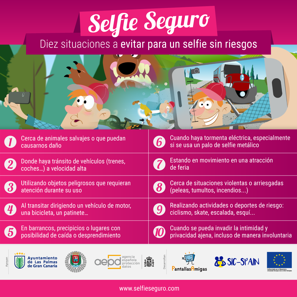 10 Situaciones a evitar para un selfie sin riesgos